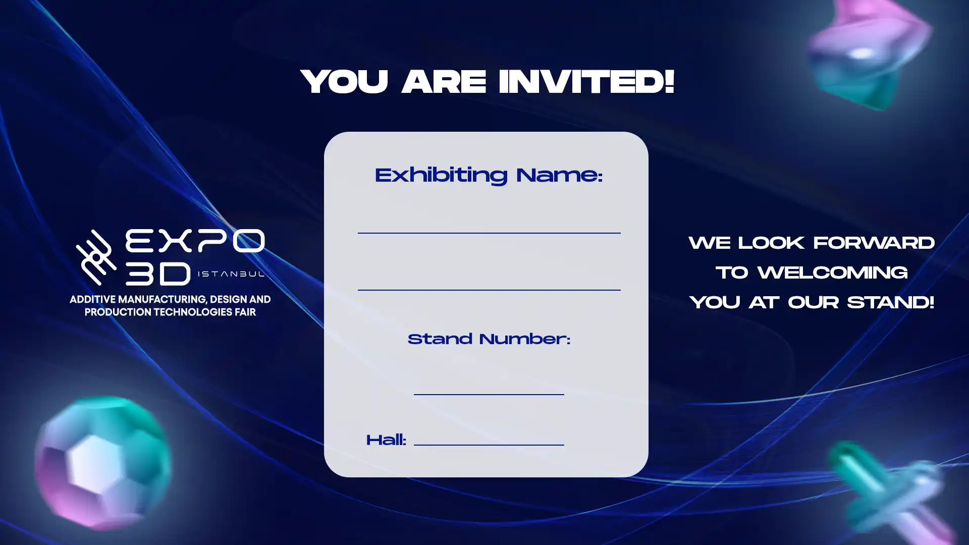 EXPO3D 이스탄불 2026의 날짜와 행사 로고가 표시된 공식 가로형 홍보 이미지